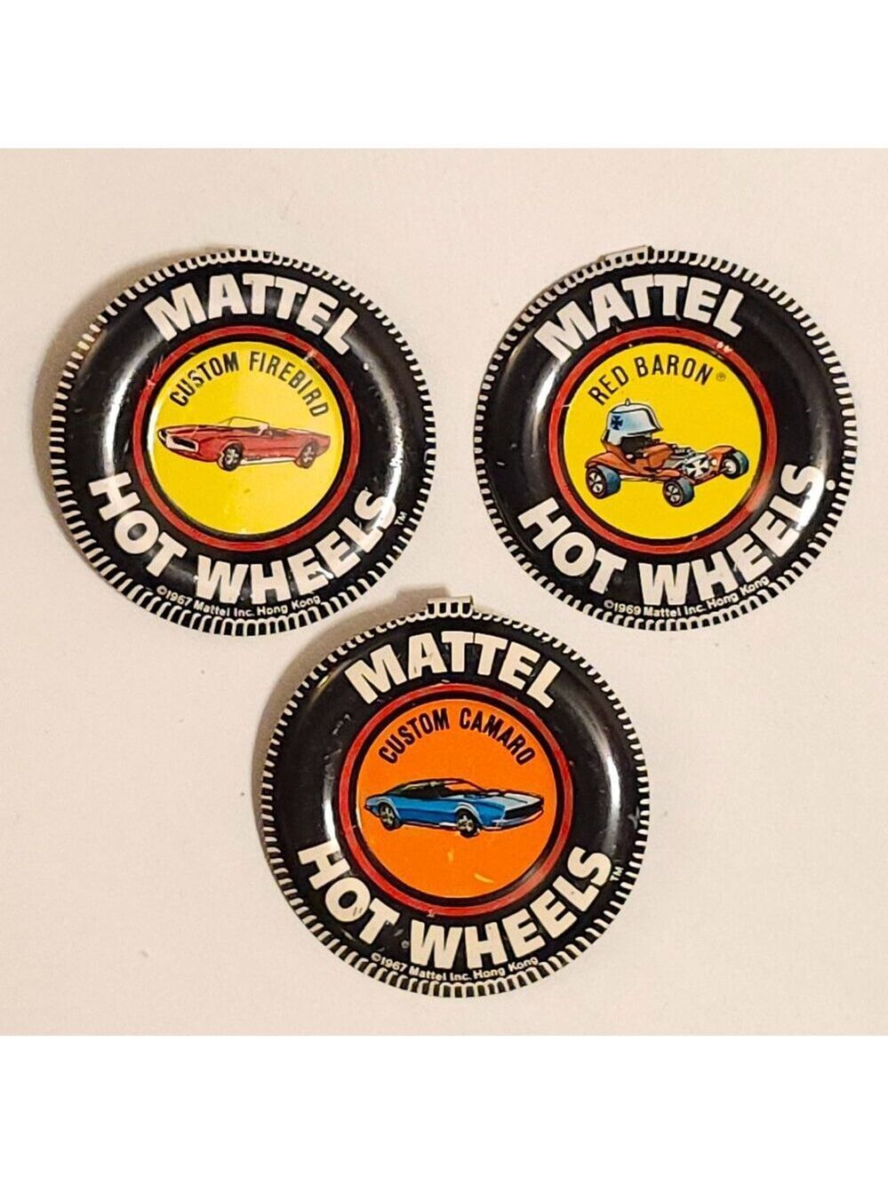 Hot Wheels Redline Button Lot of 3 MATTTEL